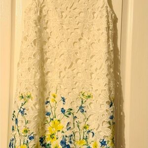 Chic Lace Dress with Floral Accents